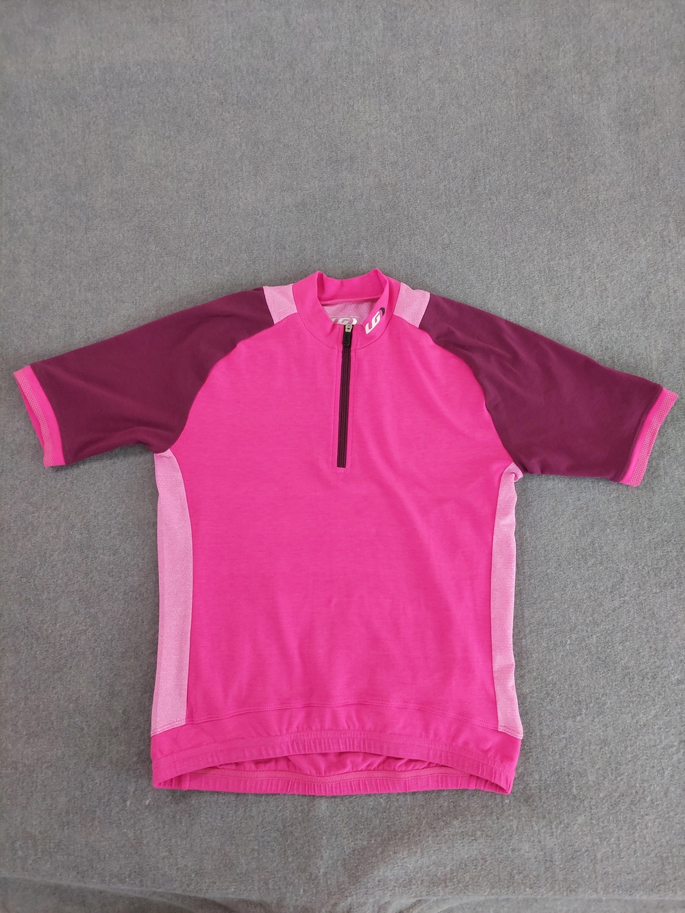 Louis Garneau Youth JR-L Pink Short Sleeve 1/4 Zip Cycling Jersey Bike Shirt
